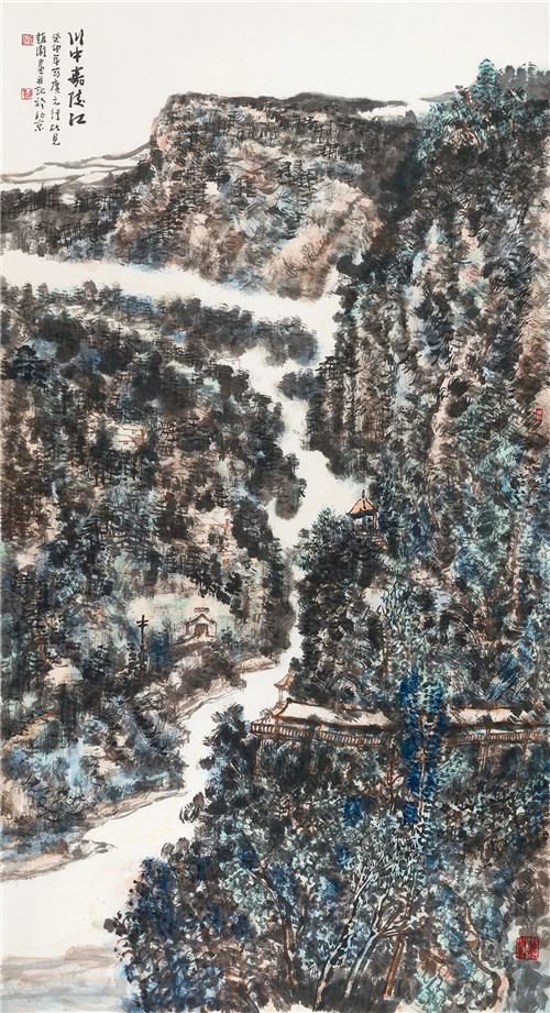 趙衛(wèi)　川中嘉陵江　247cm×124cm　國(guó)畫(huà)